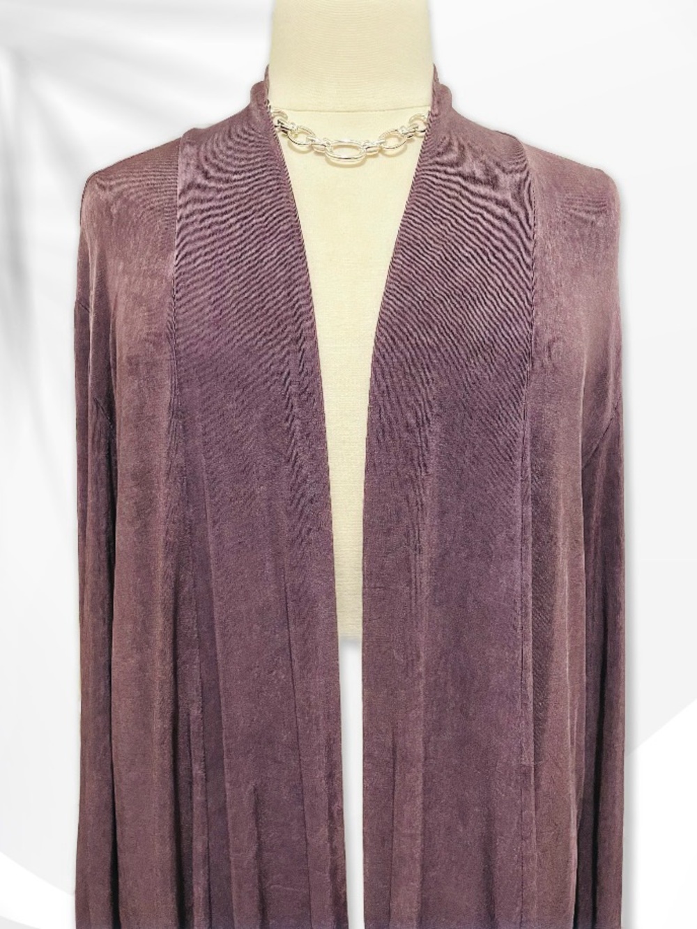 Chico’s Travelers Plum Open-Front Women's Cardigan 3/XL - Picture 2 of 15